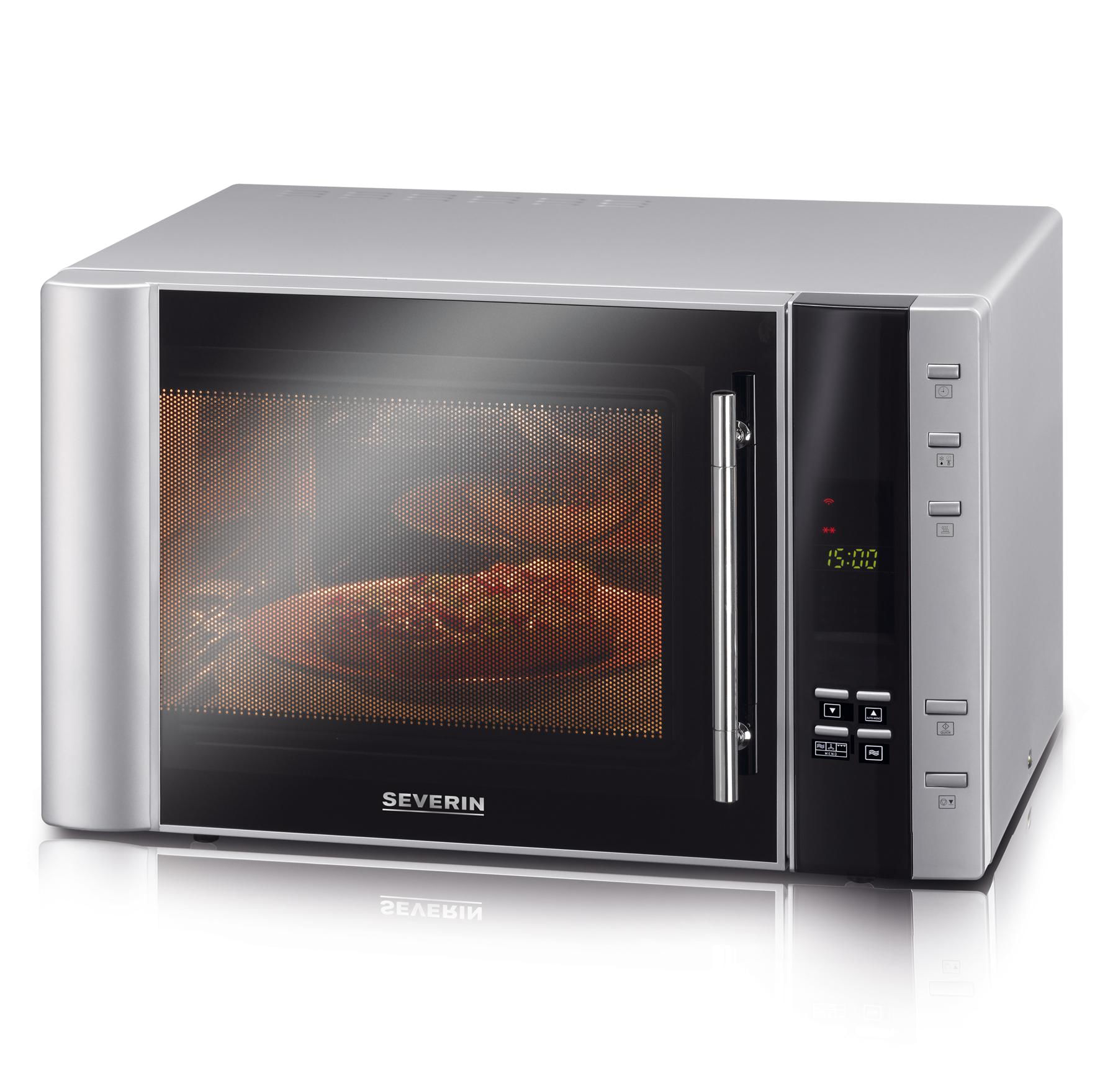 Severin MW 7775 forno a microonde Nero, Argento Microonde con grill Superficie piana 30 L 900 W