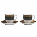 Vde Set 6 tazzine caffe' 90 ml con piattino in porcellana,  Domina