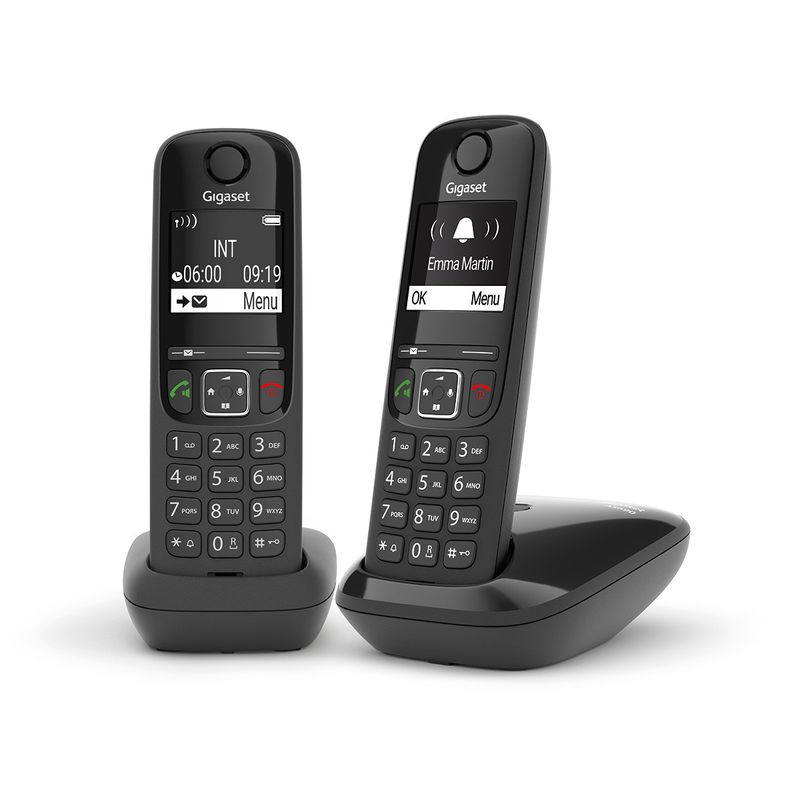 Gigaset-AS690-DUO-Telefono-analogico-DECT-Identificatore-di-chiamata-Nero