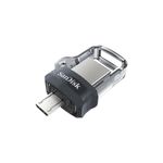 SanDisk Ultra Dual m3.0 unità flash USB 64 GB USB Type-A / Micro-USB 3.2 Gen 1 (3.1 Gen 1) Nero, Argento, Trasparente