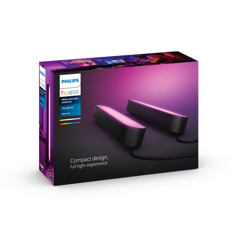 Philips-Hue-White-and-Color-ambiance-Play-Kit-Base-con-alimentatore-2-pezzi-Nero