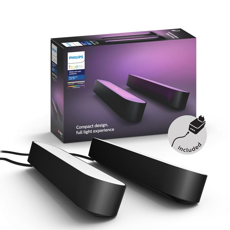 Philips-Hue-White-and-Color-ambiance-Play-Kit-Base-con-alimentatore-2-pezzi-Nero