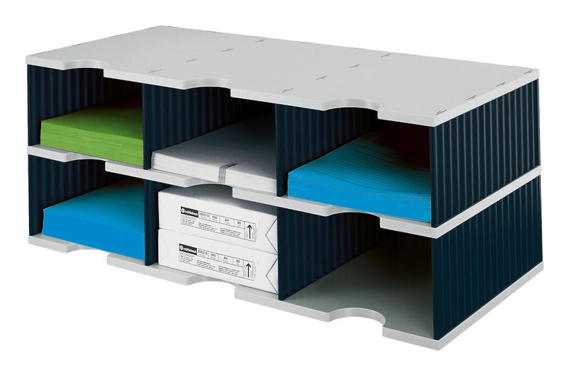 Stazione-di-smistamento-Styro-unita-base-Jumbo-Trio-6f.nero-G-DIN-C4-6-volte-grigio