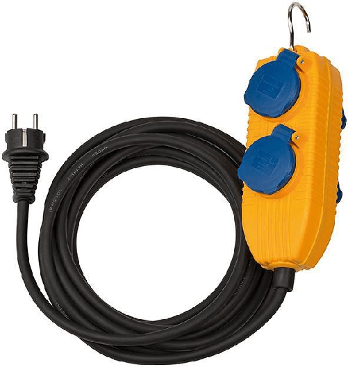 Brennenstuhl 1151740010 prolunghe e multiple 10 m 4 presa(e) AC Esterno Blu, Arancione