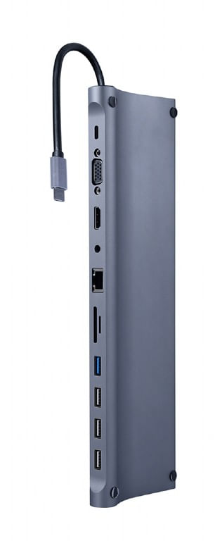Cablexpert Gembird A-CM-COMBO11-01 replicatore di porte e docking station per laptop Cablato USB 3.2 Gen 1 (3.1 Gen 1