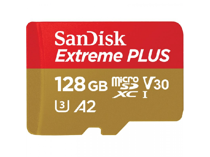 Sandisk EXTREME PLUS MICROSDXC 128GBSD - ADAPTER 200MB/S 90MB/S A2 C10 V3