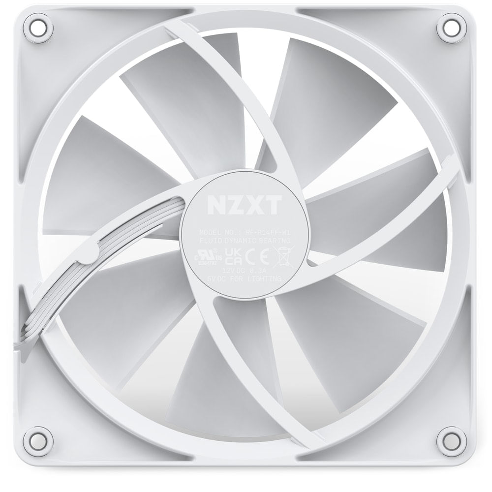 NZXT F140 RGB Case per computer Ventilatore 14 cm Bianco 1 pz (NZXT F140 RGB 140mm Single White)