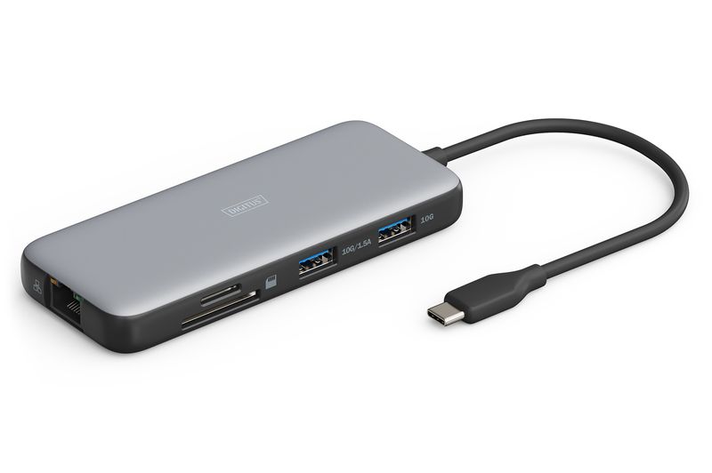 Digitus-Docking-station-USB-C-8-porte--USB-C-DOCKING-STATION-8-PORT---2HDMI-3USB-A-1RJ45-SD-MICROSD-