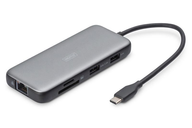 Digitus-Docking-station-USB-C-8-porte--USB-C-DOCKING-STATION-8-PORT---2HDMI-3USB-A-1RJ45-SD-MICROSD-