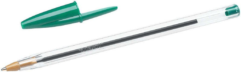 Penna-sfera-Originale-Bic-Cristal---Punta-Tonda-da-10-mm---Texture-04-mm---Incisione-a-base-di-olio---Colore-Verde