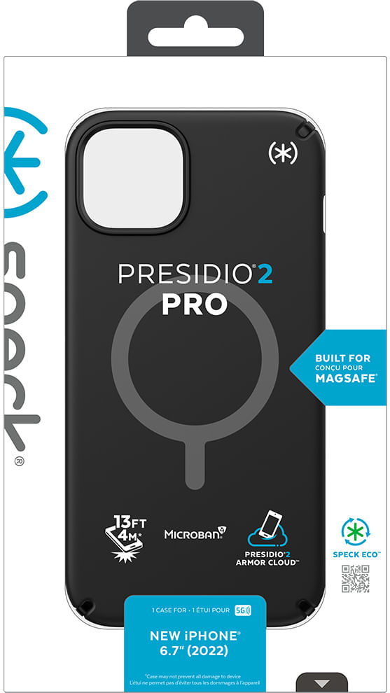 Speck-Presidio2-Pro-custodia-per-cellulare-17-cm-6.7-Cover-Nero--Iphone-14-Plus-Presidio-2-Pro---Ms-Black-Black-White---