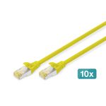 Digitus Cavo patch CAT6A 10 m S/FTP 10 pezzi Cu LSZH AWG 26/7 10 m 10 pezzi giallo