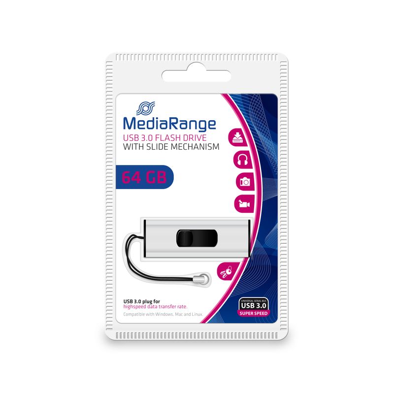 MediaRange-MR917-unit--flash-USB-64-GB-USB-tipo-A-3.2-Gen-1-3.1-Gen-1-Nero-Argento--USB-Stick-64GB-USB-3.0-SuperSp---eed