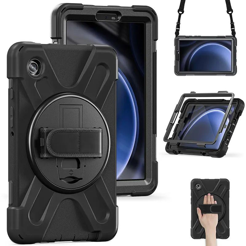 ESTUFF ES681860-BULK custodia per tablet 221 cm 8.7 Cover Nero (AUSTIN Defender Case Samsung - Galaxy Tab A9 with hand s