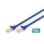 Digitus Cavo patch CAT6A 025 m S/FTP 10 pezzi Cu LSZH AWG 26/7 0250 m 10 pezzi blu