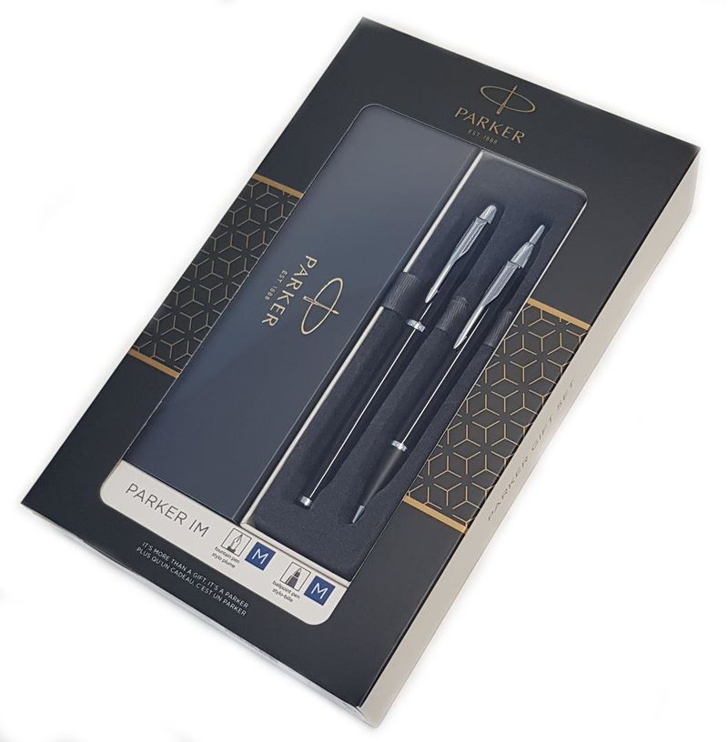 Parker-2093215-Set-di-penne-Nero-Argento-2-pz