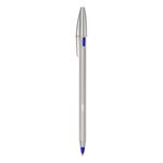 BIC-Cristal-Re-New-Penna-Ricaricabile-Blu-a-Sfera-Fusto-in-Metallo--Punta-1mm--Confezione-1-Penna---2-Ricariche