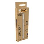 BIC-Cristal-Re-New-Penna-Ricaricabile-Blu-a-Sfera-Fusto-in-Metallo--Punta-1mm--Confezione-1-Penna---2-Ricariche