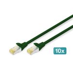 Digitus Cavo patch CAT6A 30 m S/FTP 10 pezzi Cu LSZH AWG 26/7 30 m 10 pezzi verde