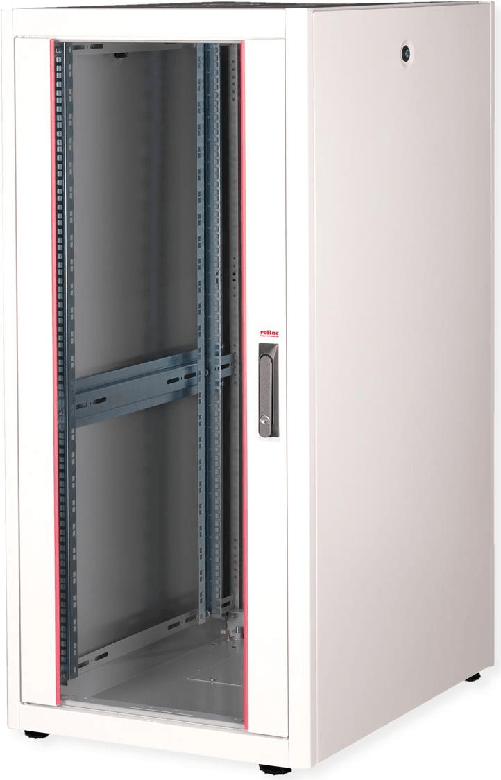 ROLINE 19 Zoll Netzwerkschrank Basic 26 600x800 BxT Glastür grau (26.21.0036)