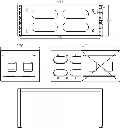 INLINE - Schrank - geeignet für Wandmontage - RAL 9005, Deep Black - 4U - 48.3 cm (19")