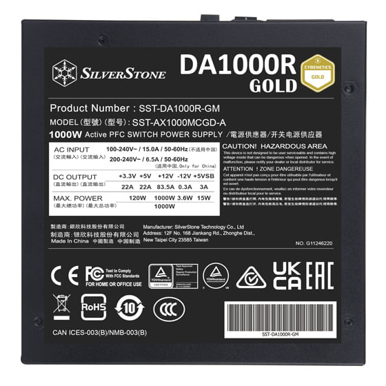 SST-DA1000R-GM-1000-W-nero-Gestione-cavi-7x-PCIe-1000-Watt