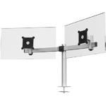 DURABLE_ Supporto per monitor doppio 100x100 -8kg 21-27"/argento/alto/inclinabile/ruota/girevole