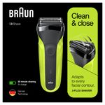 Braun-Series-3-300-Rasoio-Elettrico-Barba-Nero-Verde-Elettrico