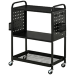 HOMCOM Carrello Portavivande a 3 Livelli con Spazio Multiuso, Maniglie e 4 Ruote, 70x33.4x80.5 cm