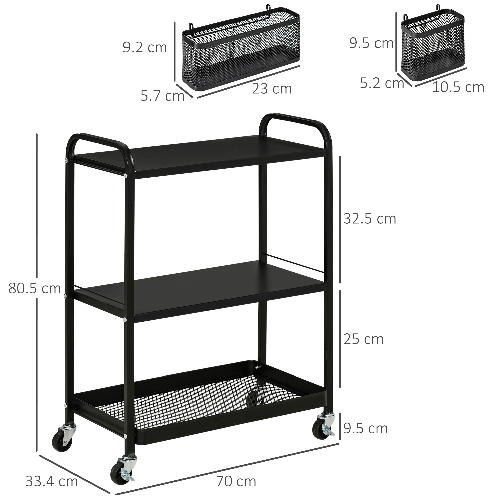 HOMCOM-Carrello-Portavivande-a-3-Livelli-con-Spazio-Multiuso-Maniglie-e-4-Ruote-70x33.4x80.5-cm