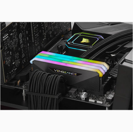 KIT-BARRETTES-MMOIRE-32GO--2X16GO--DIMM-DDR4-CORSAIR-VENGEANCE-RT-RGB-PC25600--3200-MHZ---NOIR-