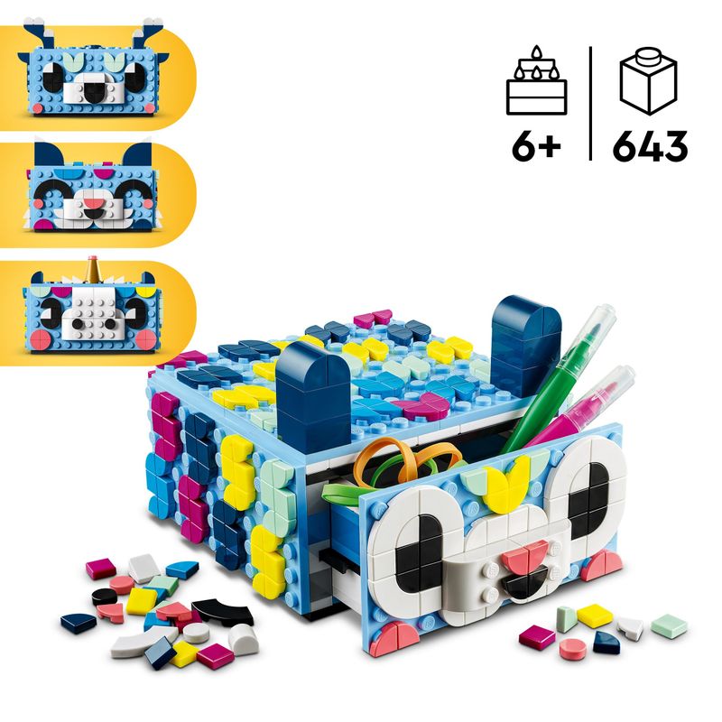 LEGO-41805-DOTS-Cassetto-degli-Animali-Creativi-Set-per-Creare-Mosaico-Portagioie-con-Tessere-Colorate-Idea-Regalo-di-Compleanno-Giochi-per-Bambini-Fai-da-Te-Arti-e-Mestieri