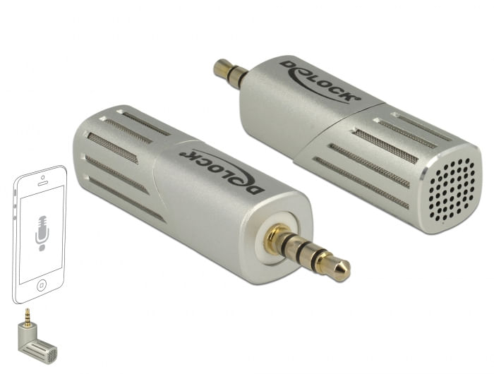 Delock-Microfono-a-condensatore-unidirezionale-per-smartphone---tablet-jack-da-35-mm-a-4-pin-angolato-a-90-argento