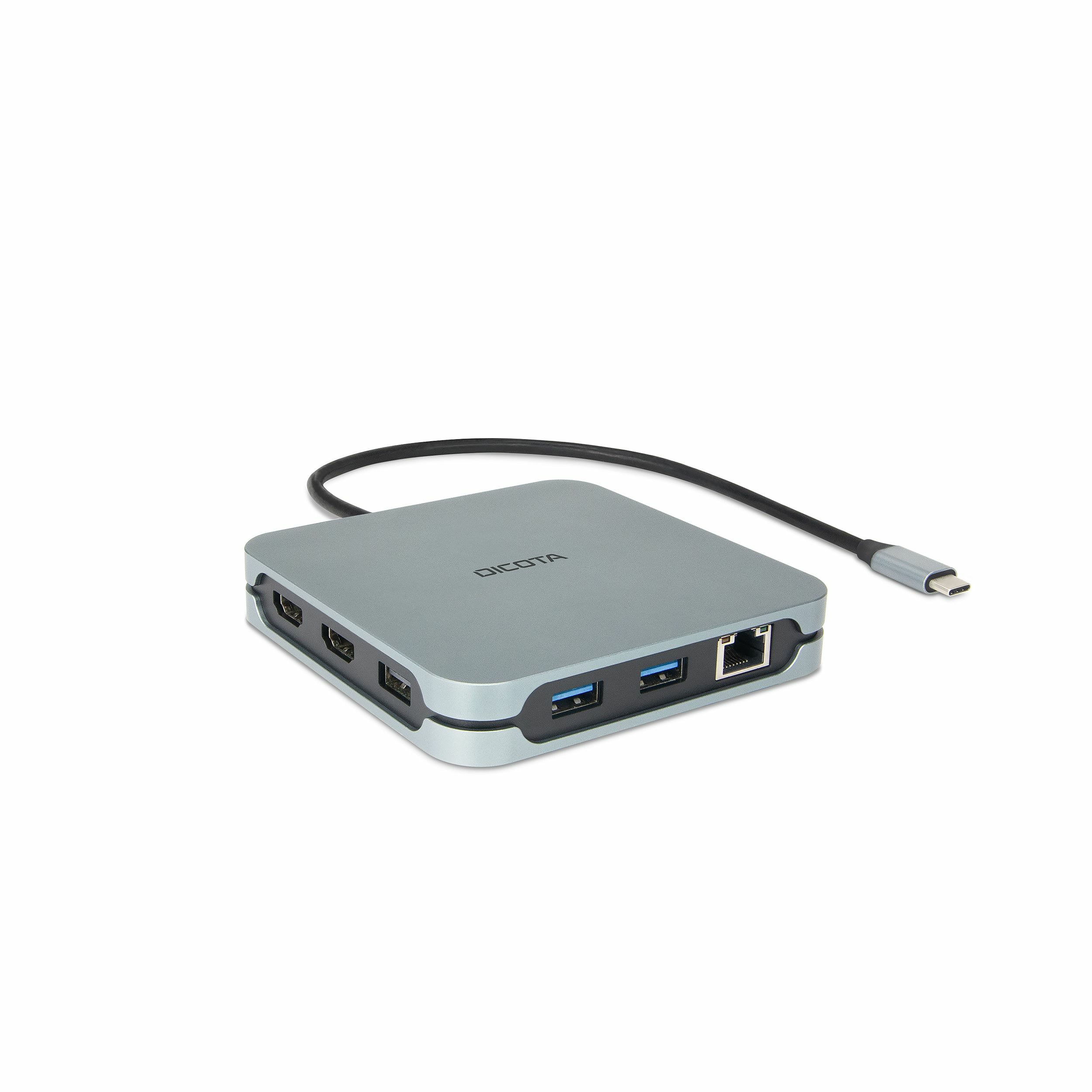 DICOTA D32057 hub di interfaccia USB tipo-C 10000 Mbit/s Argento