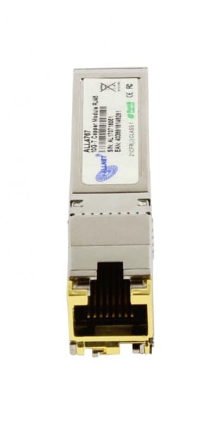 RJ45-Anschluss--SFP--30m-Reichweite--Commercial-0-70Grad--uncodiert--Cat6A-Kabel-oder-besser-notwendig--500MHz-oder-mehr