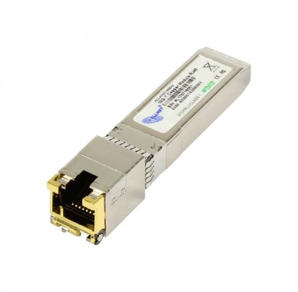 RJ45-Anschluss--SFP--30m-Reichweite--Industrial--40--85Grad-uncodiert-Cat6A-Kabel-oder-besser-notwendig--500MHz-oder-meh