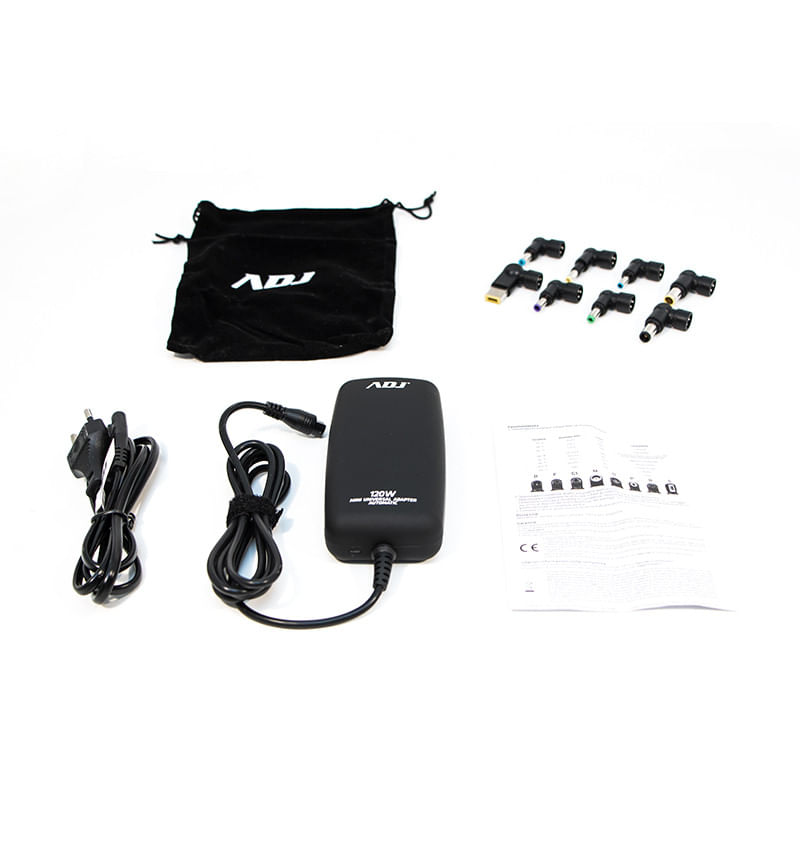 Alimentatore-Notebook-120W-Mini-Bk-8-Conn-3Pin-Auto-Con-Porta-Usb-Adj