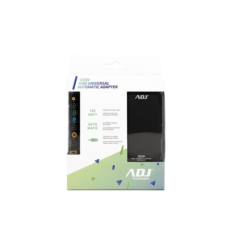 Alimentatore-Notebook-120W-Mini-Bk-8-Conn-3Pin-Auto-Con-Porta-Usb-Adj