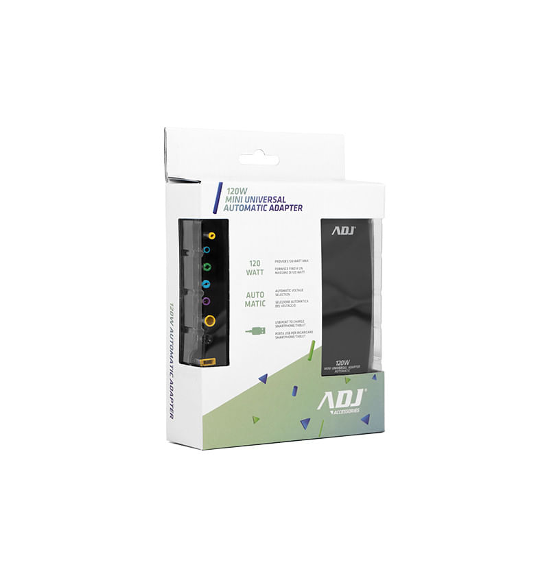 Alimentatore-Notebook-120W-Mini-Bk-8-Conn-3Pin-Auto-Con-Porta-Usb-Adj