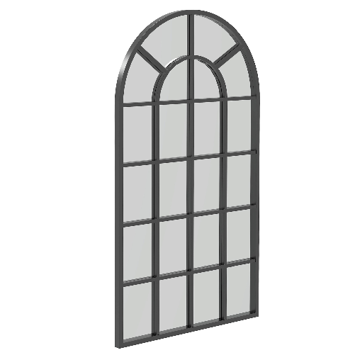 HOMCOM-Specchio-ad-Arco-per-Casa-e-Ufficio-con-Montaggio-a-Parete-in-Vetro-e-Metallo-62x2-5x110-cm-Nero