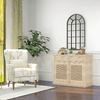 HOMCOM-Specchio-ad-Arco-per-Casa-e-Ufficio-con-Montaggio-a-Parete-in-Vetro-e-Metallo-62x2-5x110-cm-Nero