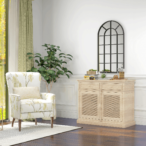 HOMCOM-Specchio-ad-Arco-per-Casa-e-Ufficio-con-Montaggio-a-Parete-in-Vetro-e-Metallo-62x2-5x110-cm-Nero