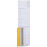 HOMCOM-Scaffale-Angolare-da-Parete-in-Legno-Bianco-Mobile-Libreria-con-5-Ripiani-e-Armadietto-Giallo-Design-Moderno-29-8x29-9x147cm