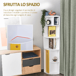 HOMCOM-Scaffale-Angolare-da-Parete-in-Legno-Bianco-Mobile-Libreria-con-5-Ripiani-e-Armadietto-Giallo-Design-Moderno-29-8x29-9x147cm