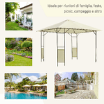 Outsunny-Gazebo-da-Giardino-3x3m-in-Metallo-Nero-con-Tettuccio-Bianco