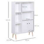 HOMCOM-Mobiletto-Libreria-con-Piedini-in-Legno-di-Pino-Bianco-80-x-23-5-x-123cm