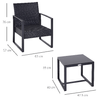 Outsunny-Set-da-Balcone-Tavolino-e-2-Sedie-da-Esterno-in-Rattan-con-Cuscini-Nero