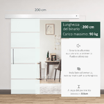 HOMCOM-Porta-Scorrevole-in-Vetro-Smerigliato-e-Satinato-con-Binario-e-Maniglia-per-Bagno-Cucina-210cm
