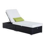 Outsunny Lettino Prendisole da Giardino , Sdraio da Piscina di Lusso in PE Rattan e Alluminio con Cuscino