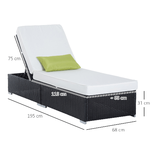 Outsunny-Lettino-Prendisole-da-Giardino--Sdraio-da-Piscina-di-Lusso-in-PE-Rattan-e-Alluminio-con-Cuscino